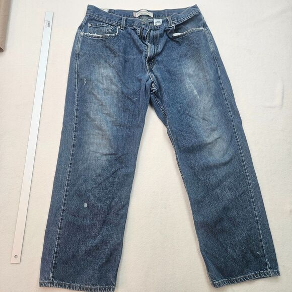 Levi's Other - Levi's 569 Men's W34 L30 Loose Straight Fit Jeans Dark Blue Distressed Denim